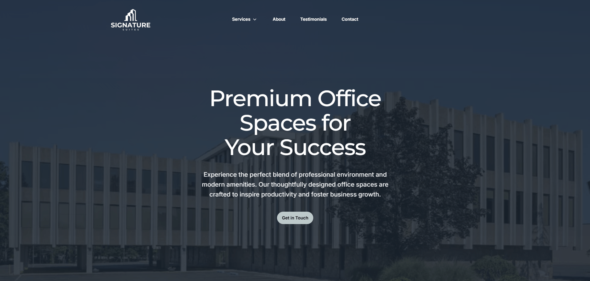 Screenshot of Signature Suites website
